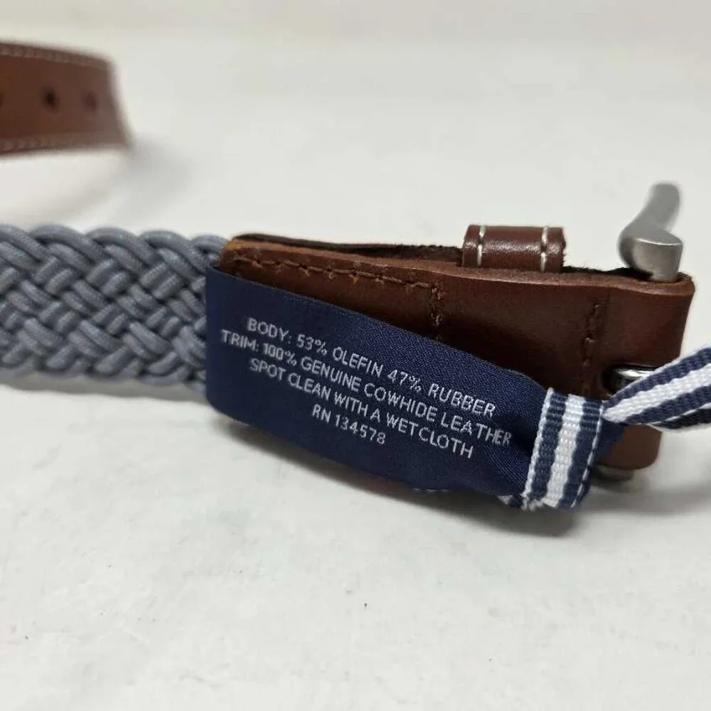 New boys 28 Vineyard Vines flecked braided stretch bungee belt Gray Harbor